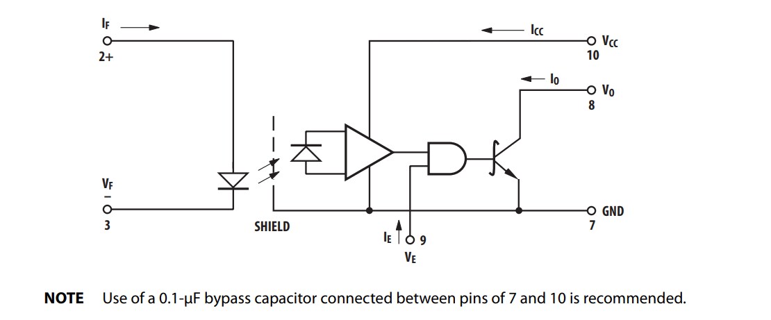 Schematic - Broadcom ACNV2601 10MBd Digital Optocoupler