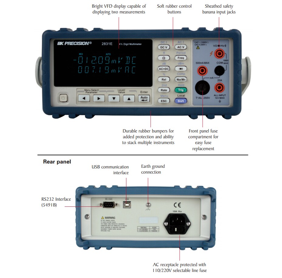 B&K Precision 5491B True RMS Bench Multimeter