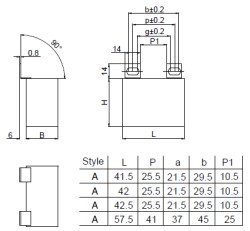 機械製圖 - KEMET C4B MKP系列IGBT緩衝電容器