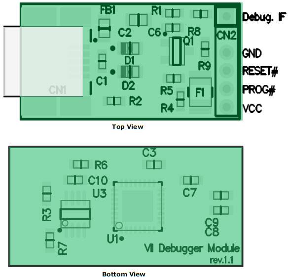 Mechanical Drawing - FTDI Chip VNC2 Debug Module