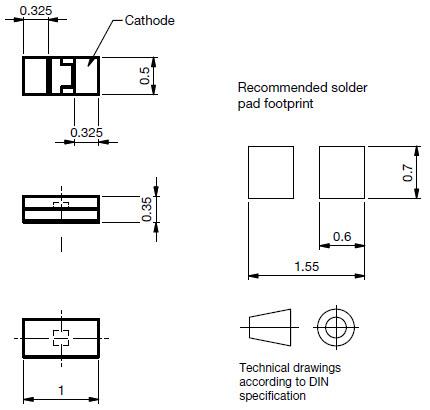 Vishay VLMx1500 Ultrabright 0402 ChipLEDs