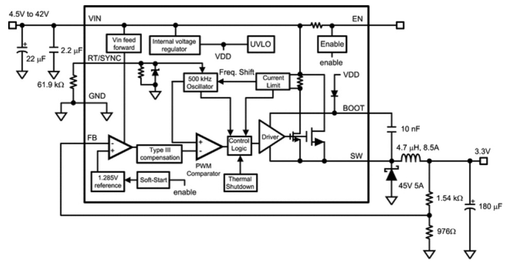 Application Circuit Diagram - Texas Instruments LM2267x SIMPLE SWITCHER® Regulators