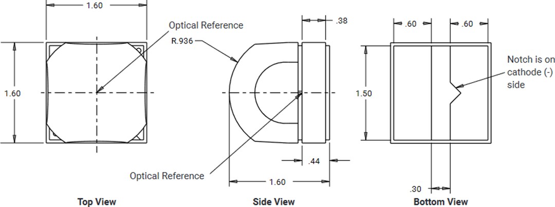Mechanical Drawing - Cree LED XLamp® XQ-E LEDs