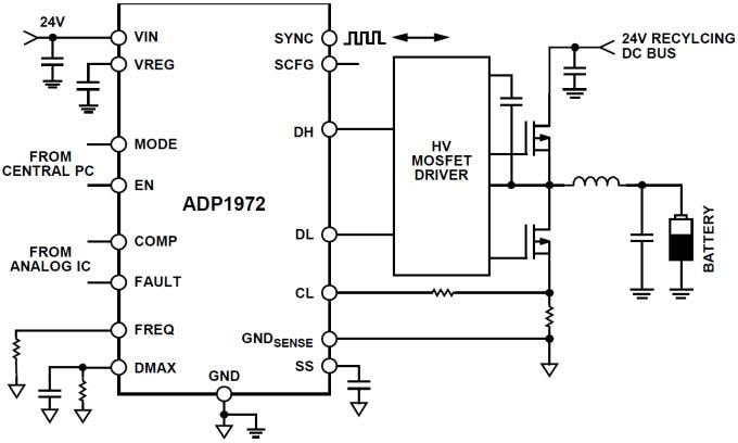Application Circuit Diagram - Analog Devices Inc. ADP1972 Buck/Boost Programmable PWM IC Controller
