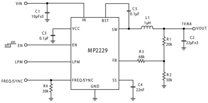 Monolithic Power Systems (MPS) MP2229 Step-Down Converters