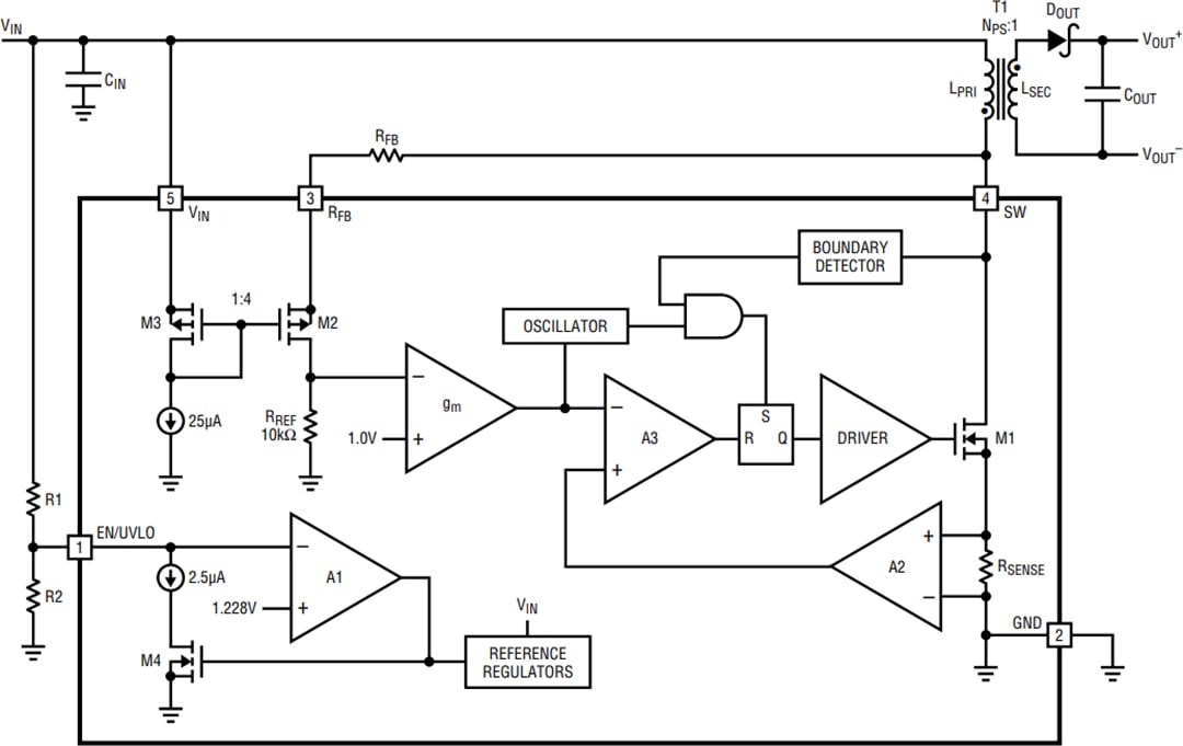 結構圖 - Analog Devices Inc. LT8301/LT8302隔離返馳轉換器