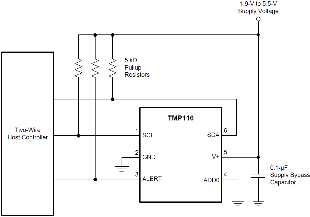 電路圖 - Texas Instruments TMP116/TMP116N數位溫度感測器
