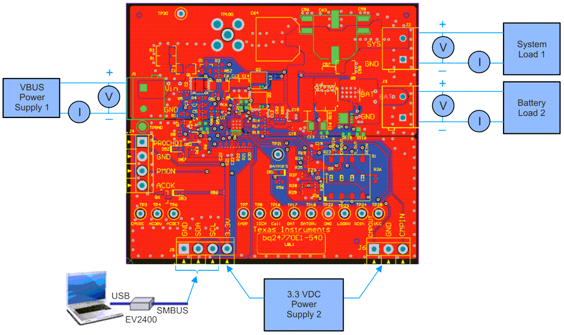 Mechanical Drawing - Texas Instruments bq2477xEVM-540 Battery Charge Controller EVMs