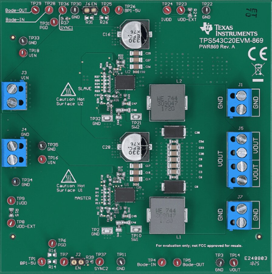 Mechanical Drawing - Texas Instruments TPS543C20EVM-869 Buck Converter Evaluation Module