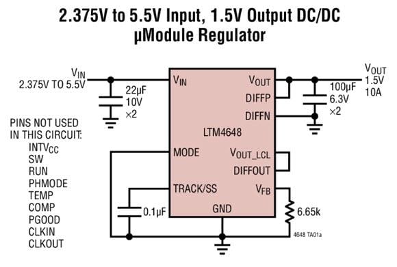 Application Circuit Diagram - Analog Devices Inc. LTM4648/LTM4649 Buck DC/DC μModule Regulators