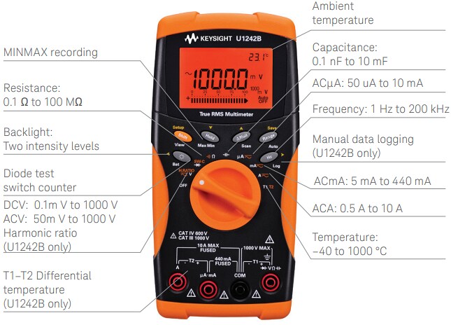 Keysight Technologies U1240B Series Handheld Digital Multimeters