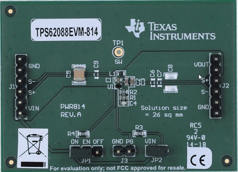Mechanical Drawing - Texas Instruments TPS62088EVM-814 Converter Evaluation Module (EVM)