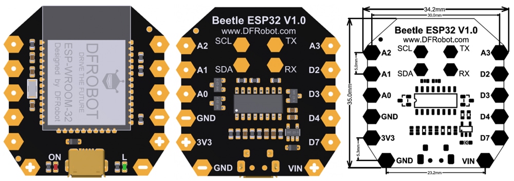 Location Circuit - DFRobot DFR0575 Beetle Series ESP32 Microcontroller