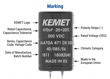 機械製圖 - KEMET ALA7D和ALA8D卡入式電容器