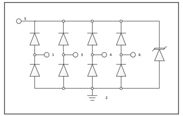 Application Circuit Diagram - Semtech RClamp®0504FB Low Capacitance RClamp