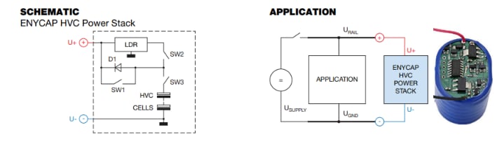 Application Circuit Diagram - Vishay / BC Components MAL219699002E3 196 HVC ENYCAP™ Embedded Charger