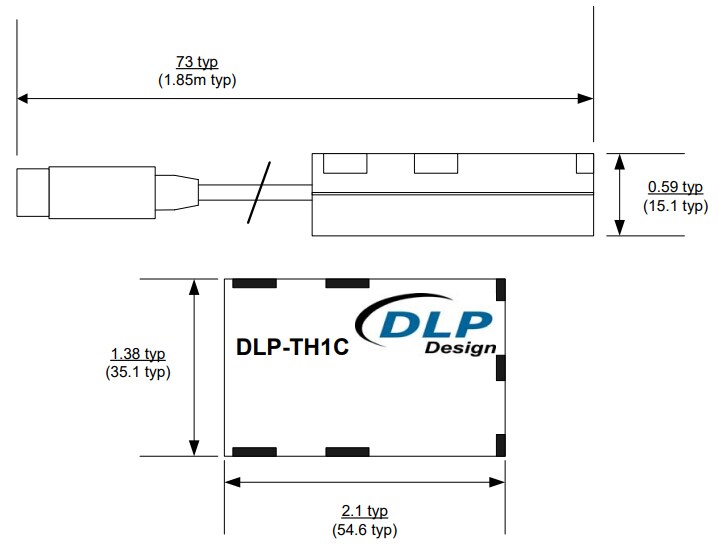 Mechanical Drawing - DLP Design DLP-TH1C Multiple Function Sensor Module