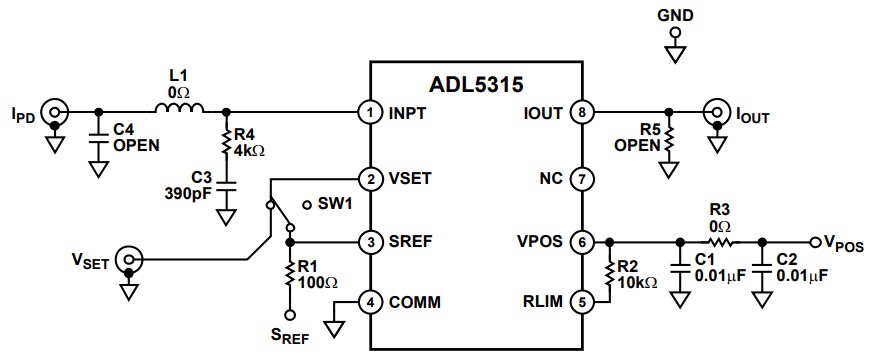Schematic - Analog Devices Inc. EVAL-ADL5315 Evaluation Board