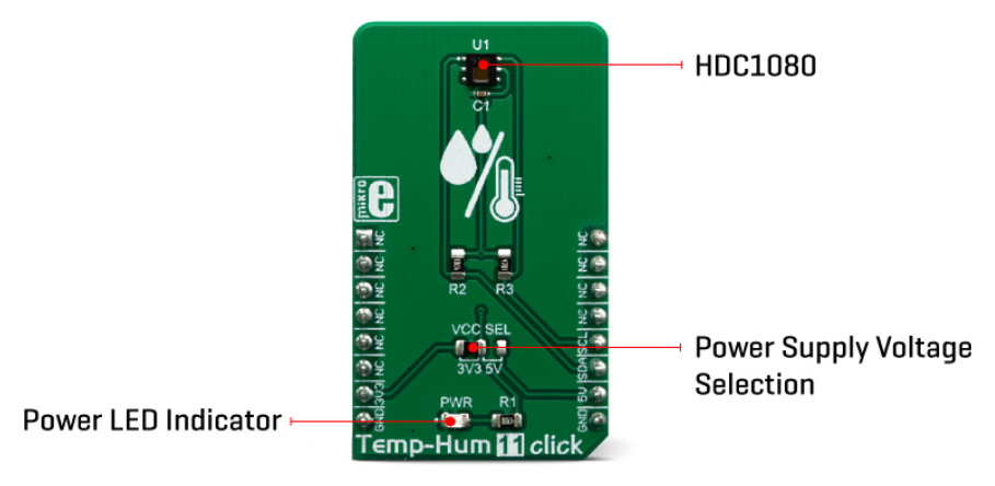 Mikroe MIKROE-3469 Temp & Hum 11 Click