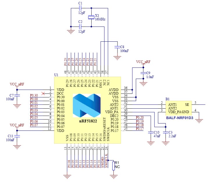 Application Circuit Diagram - STMicroelectronics BALF-NRF01D3 Ultra Miniature Balun