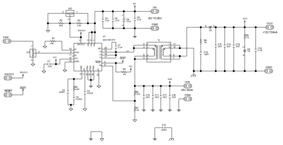 Schematic - Analog Devices / Maxim Integrated MAX17687 Evaluation Kit