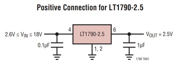 Application Circuit Diagram - Analog Devices Inc. LT1790 Micropower SOT-23 Low Dropout References