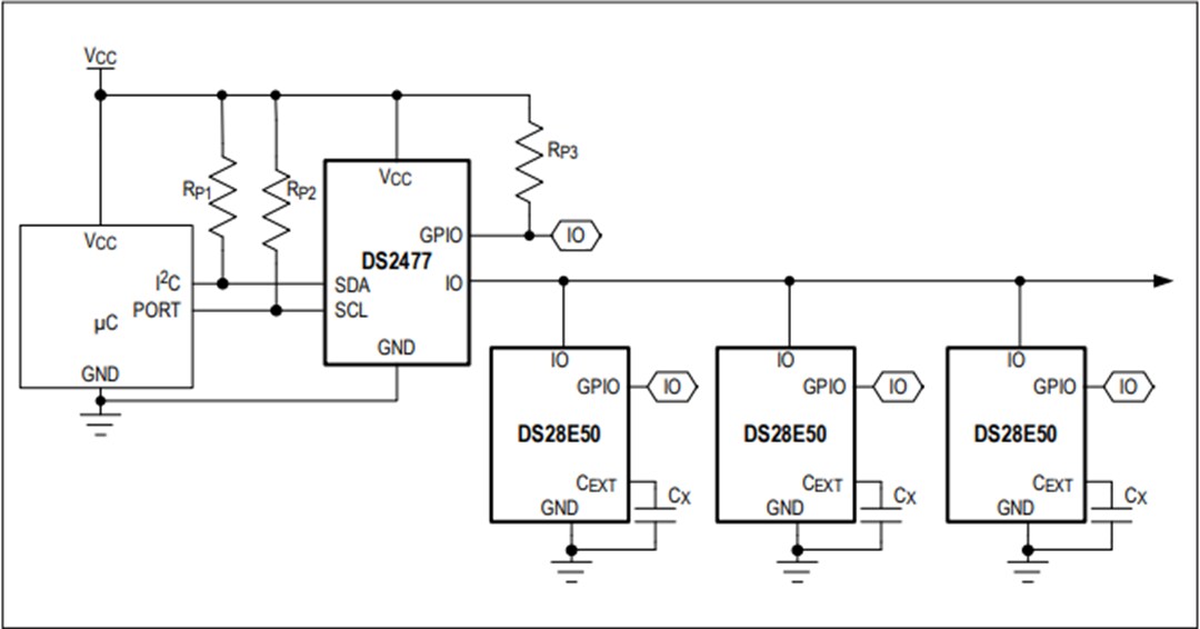 Application Circuit Diagram - Analog Devices / Maxim Integrated DS2477 Secure I2C Coprocessor