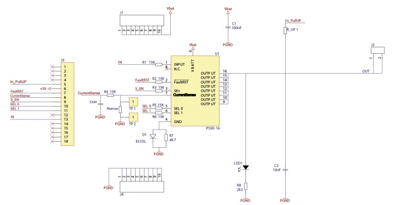 Schematic - STMicroelectronics VNQ7E100AJ Evaluation Board