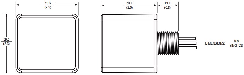 Mechanical Drawing - Bourns 1202 Hardwired AC Hybrid Surge Protection Devices