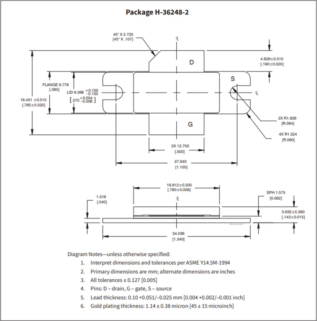 機械製圖 - MACOM GTVA高功率RF GaN on SiC HEMT