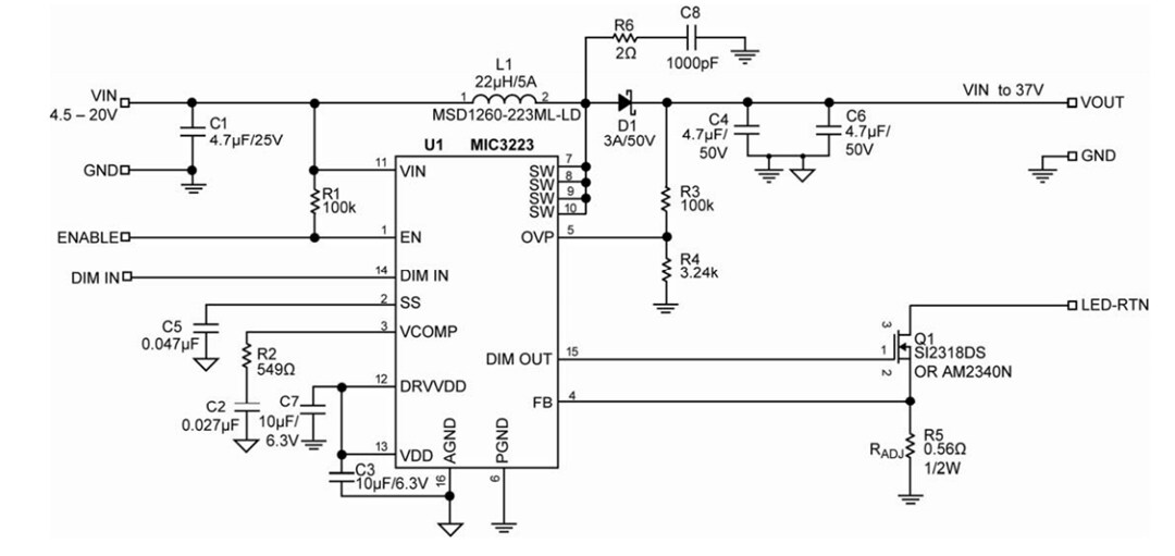 Schematic - Microchip Technology MIC3223 Evaluation Board (ADM00939)