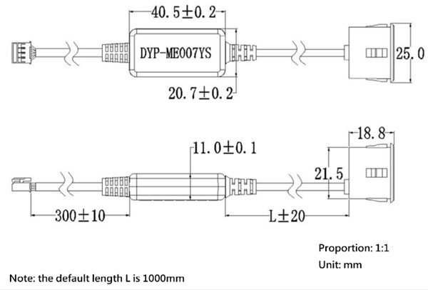 Mechanical Drawing - DFRobot ME007YS Waterproof Ultrasonic Sensor