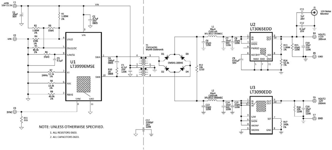 Schematic - Analog Devices Inc. LT3999 Demo Board DC2049A