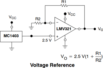 應用電路圖 - onsemi LMV321、NCV321、LMV358和LMV324 CMOS運算放大器