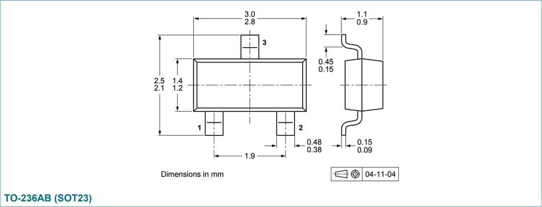 Mechanical Drawing - Nexperia NCR401T & NCR402T PNP High Side LED Drivers