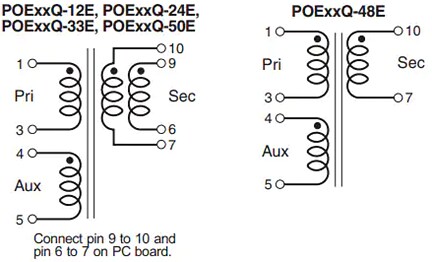 Schematic - Coilcraft High Power Flyback Transformers for PoE