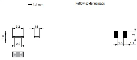 Mechanical Drawing - Schurter UST 1206 SMD Fuses