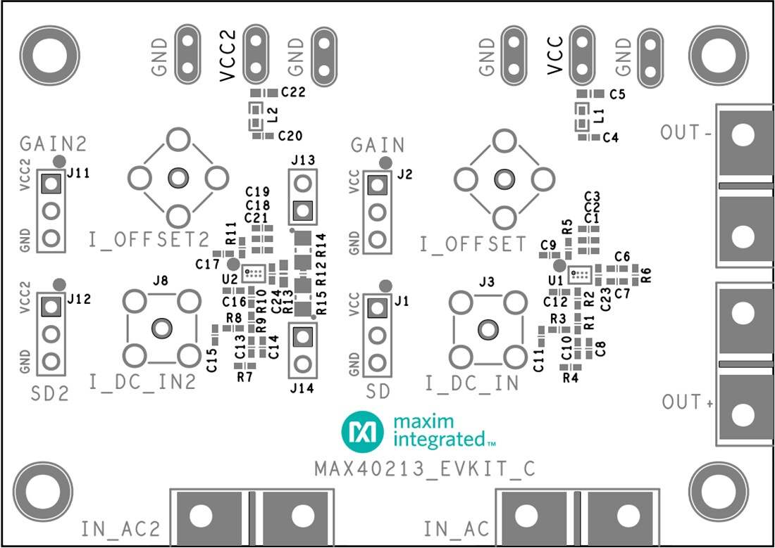 Mechanical Drawing - Analog Devices Inc. MAX40213EVKIT Evaluation Kit