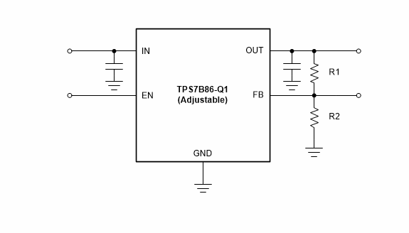 Mechanical Drawing - Texas Instruments TPS7B86-Q1 40V Adjustable Low-Dropout Regulators