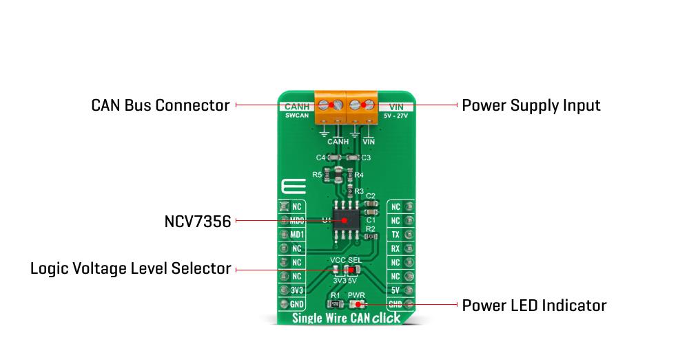 Block Diagram - Mikroe Single Wire CAN Click