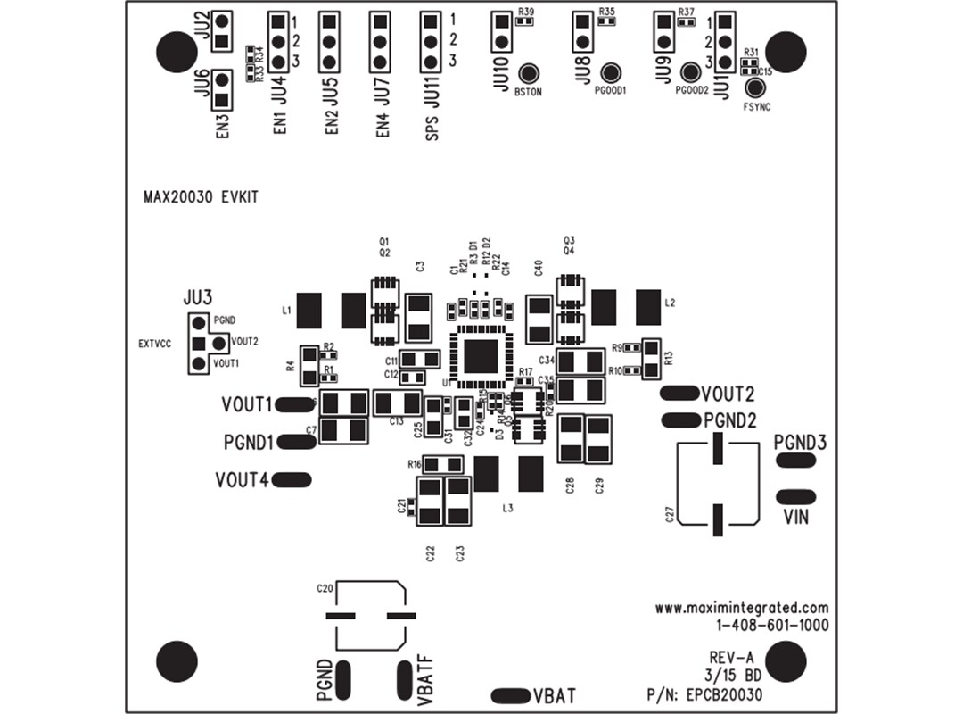 Mechanical Drawing - Analog Devices Inc. MAX20030EVKIT Evaluation Kit