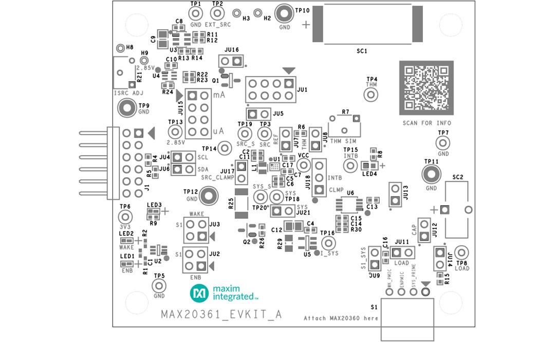 機械製圖 - Analog Devices Inc. MAX20361評估套件 (MAX20361EVKIT)