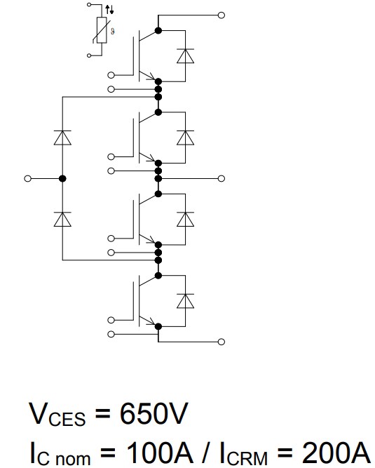 Application Circuit Diagram - Infineon Technologies F3L200R07W2S5FP EasyPACK™ IGBT Modules