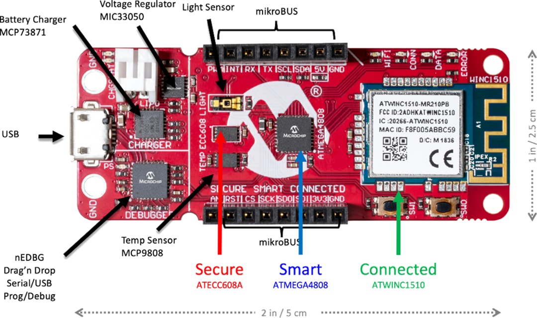 Microchip Technology AVR-IoT WA開發板  (EV15R70A)