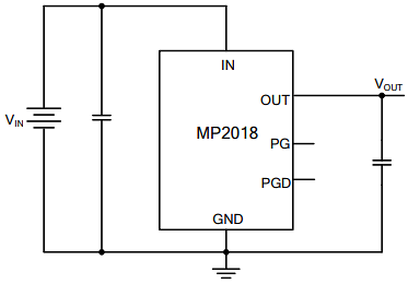 Application Circuit Diagram - Monolithic Power Systems (MPS) MP2018 Linear Regulators