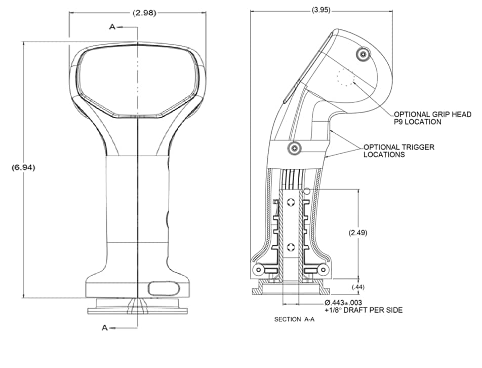 Mechanical Drawing - OTTO G3-C Contour Universal Grip