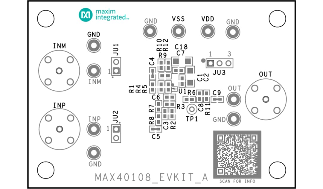 Mechanical Drawing - Analog Devices Inc. MAX40108EVKIT Evaluation Kit