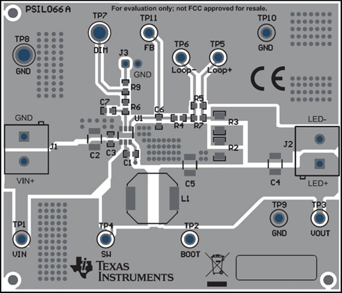Mechanical Drawing - Texas Instruments TPS92200D1EVM/TPS92200D2EVM Evaluation Module