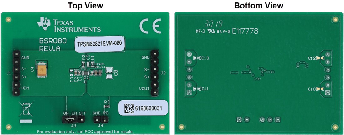 Mechanical Drawing - Texas Instruments TPSM8282xEVM-080 Power Module EVMs