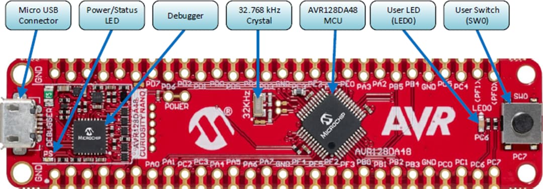 Microchip Technology AVR128DA48 Curiosity Nano評估套件